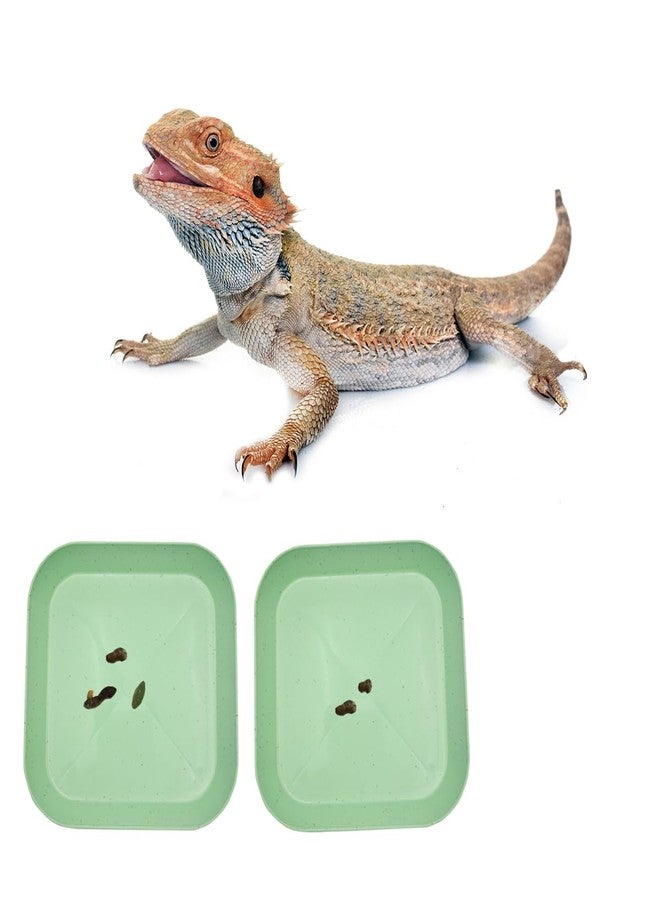 MAGNEECH 2 Pcs Leopard Gecko Potty Pad,Crested Gecko Potty Latrine，Leopard Gecko Tray，Reptile Litter Box，Portable Gecko Tank Accessories (Green) - Image 1